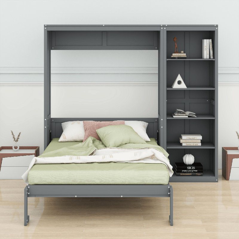 Lit escamotable avec tablettes Murphy, Gris