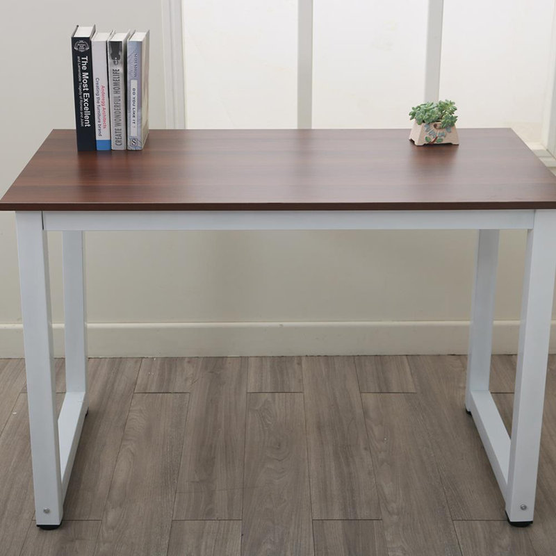 Metal Base Writing Desk, Brown