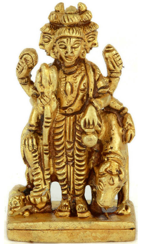 Figurine lord Dattatreya en laiton