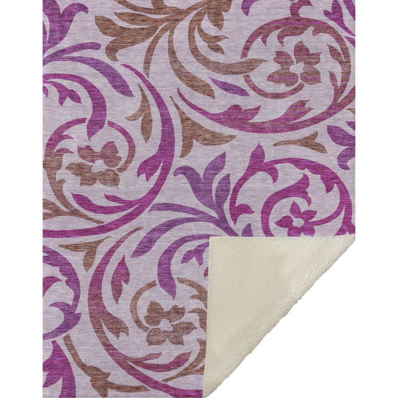 Jeté Sherpa ASB764, Lavender Floral 3