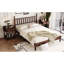 Grand lit plateforme en bois avec tête de lit en forme de gourde, lit plateforme de style rétro avec support à lattes en bois