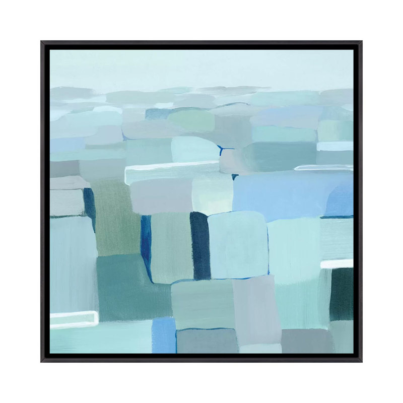 «Wave Crest Abstract I» par Grace Popp - reproduction d'art, Toile avec cadre noir patiné, Pas de tapis