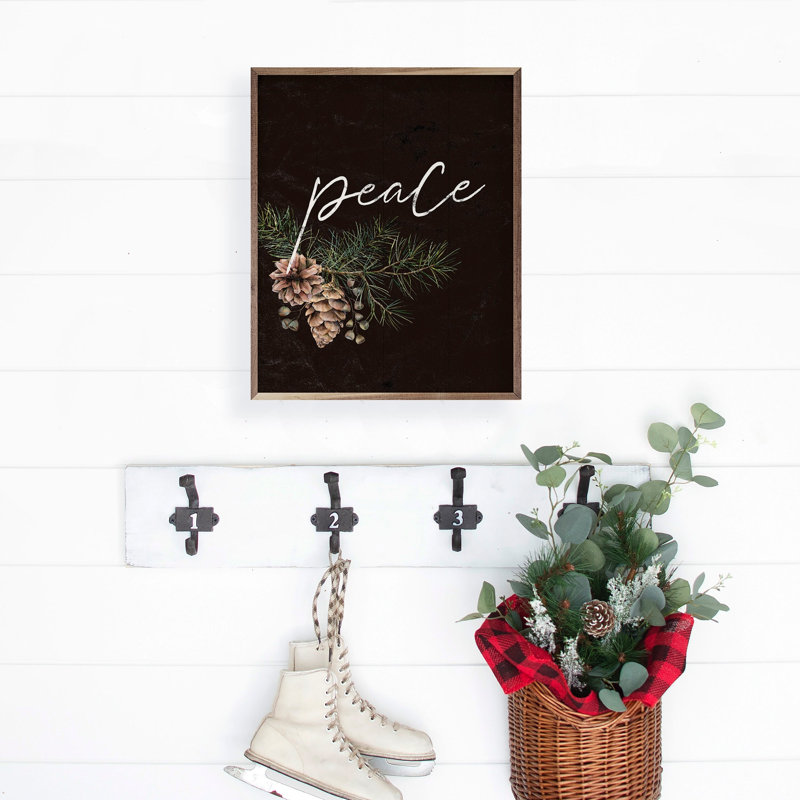 Pinecone Peace Branch - noir, H 30 po x l 24 po
