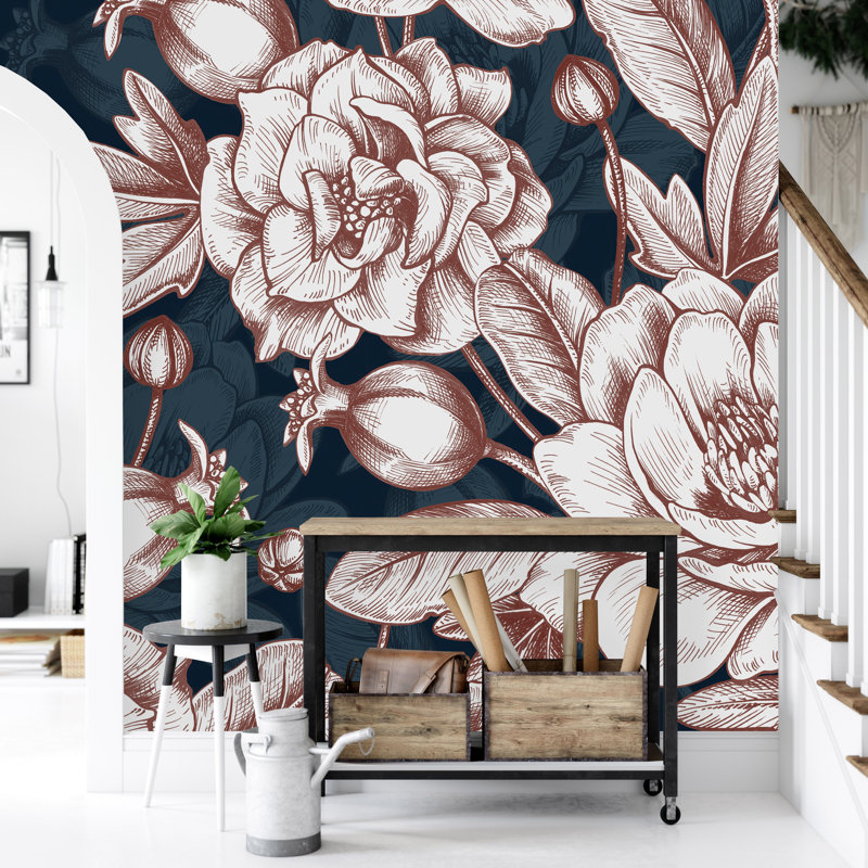 Peel & Stick Floral Wall Mural, 100" W x 8.33" L