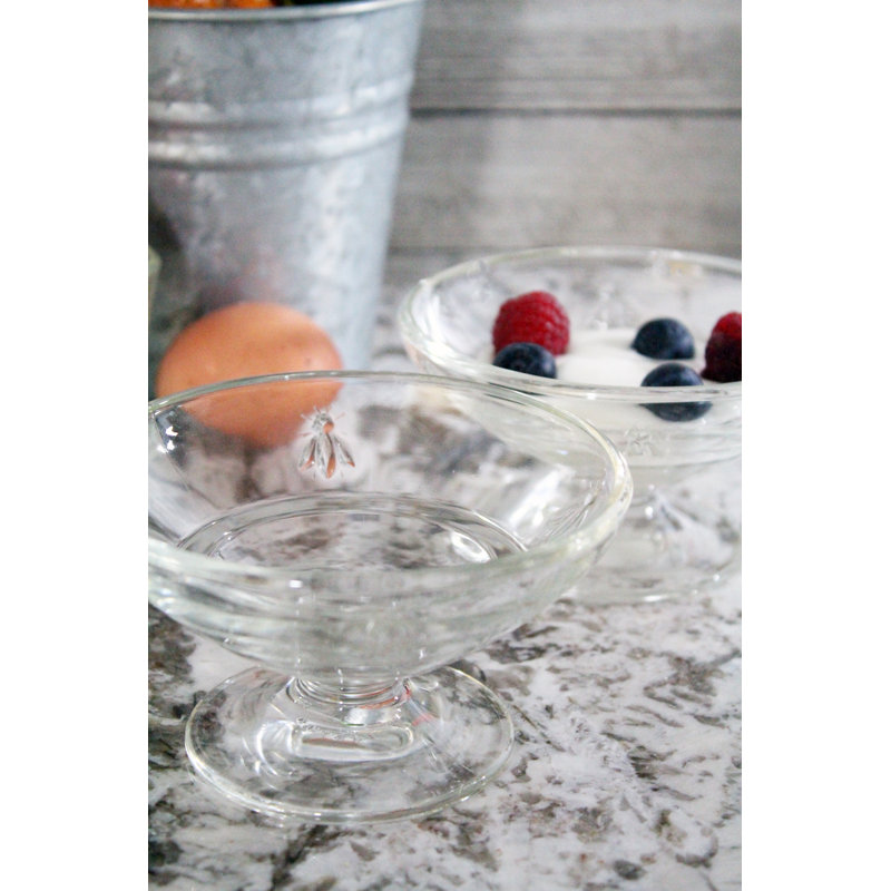 Abeilles Glass Dessert Bowl