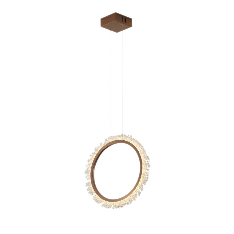 Lustre annulaire à DEL doré transitionnel, 15,75 po x 15,75 po