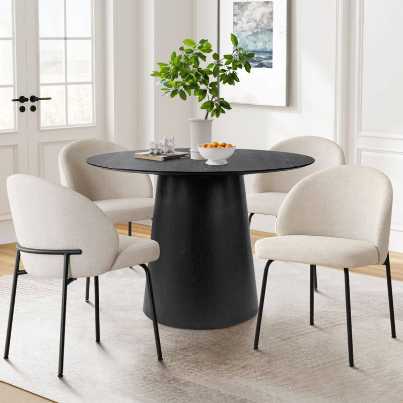 Modern Upholstered Dining Chairs, Beige