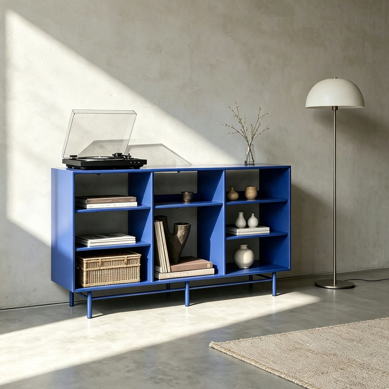 Petite bibliothèque simple de style européen, Bleu