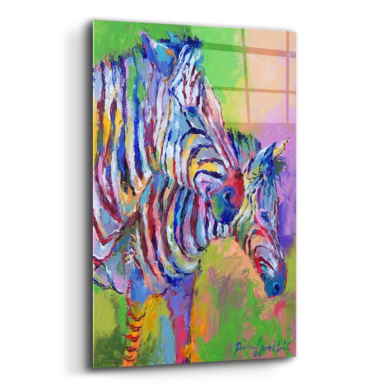 Bungalow rose «Zebra» par Richard Wallich, art mural en verre acrylique, H 24 po x l 16 po x P 0,2 po