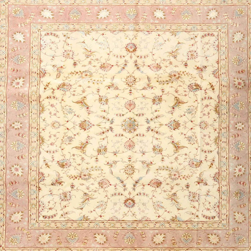 Tapis beige/brun traditionnel Tkachenko, Carré 5 pi