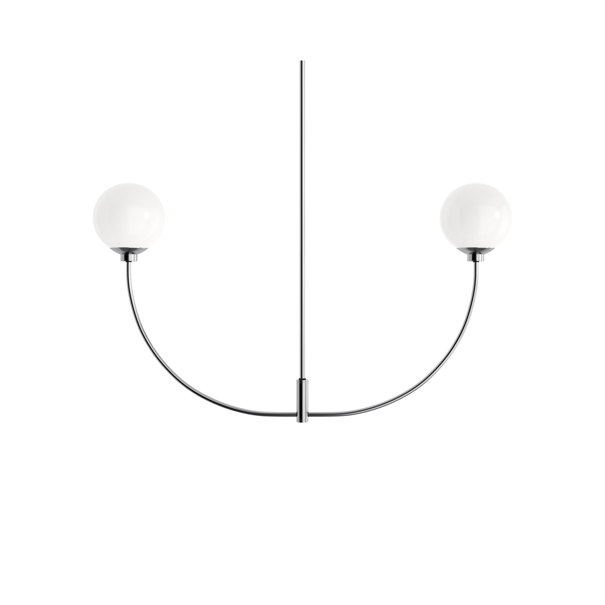 Kyle 2 - Light Metal Chandelier, Chrome, 24" H x 42" W x 7" D