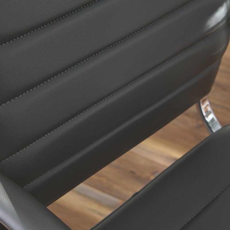 Chaise de bureau Rossie, Fixe, Similicuir gris