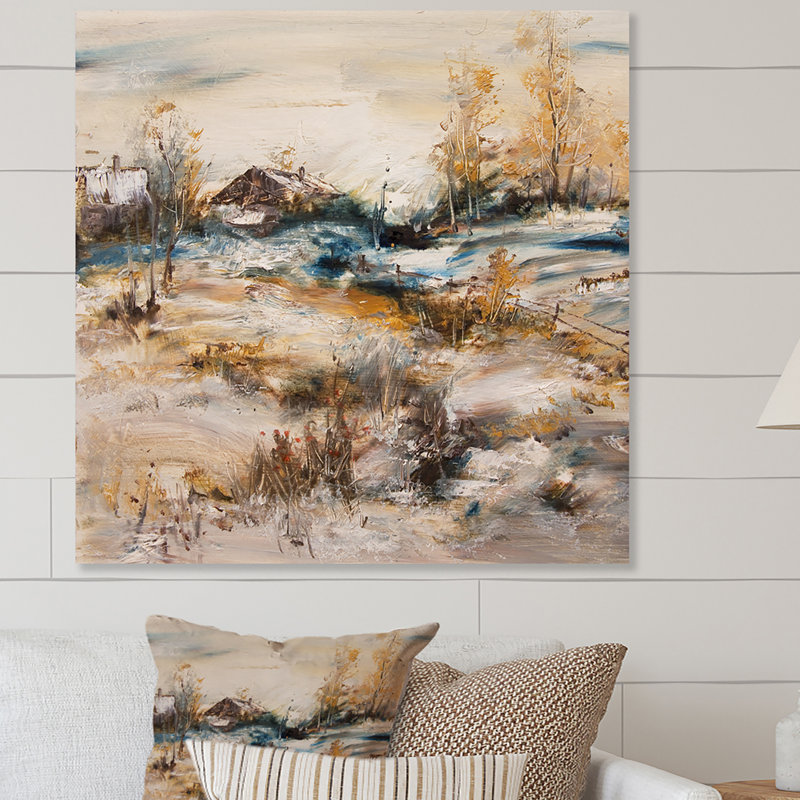 Paysage de chalet en hiver II - On, H 16 po x l 16 po x P 1 po, Toile tendue