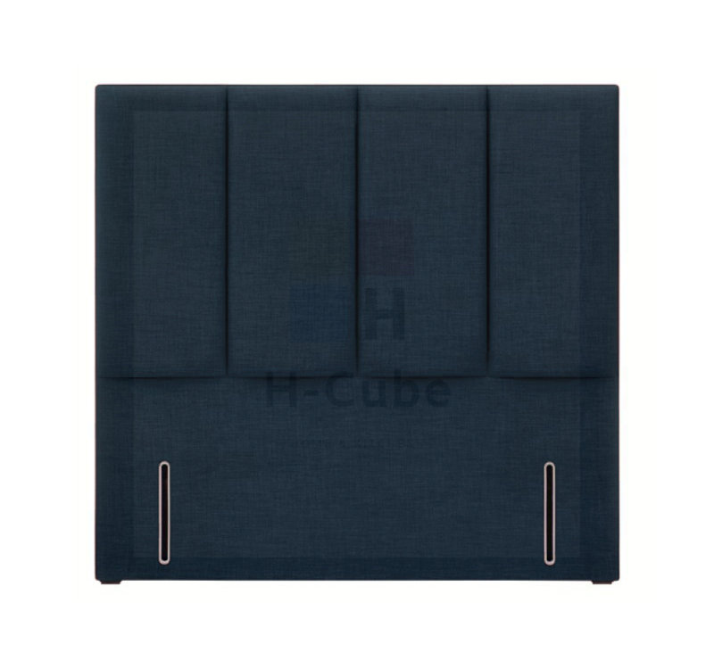 Upholstered Linen Panel Headboard, Super King (6'), Navy Blue