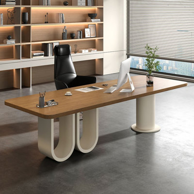 Solid wood rectangular large desktop desk