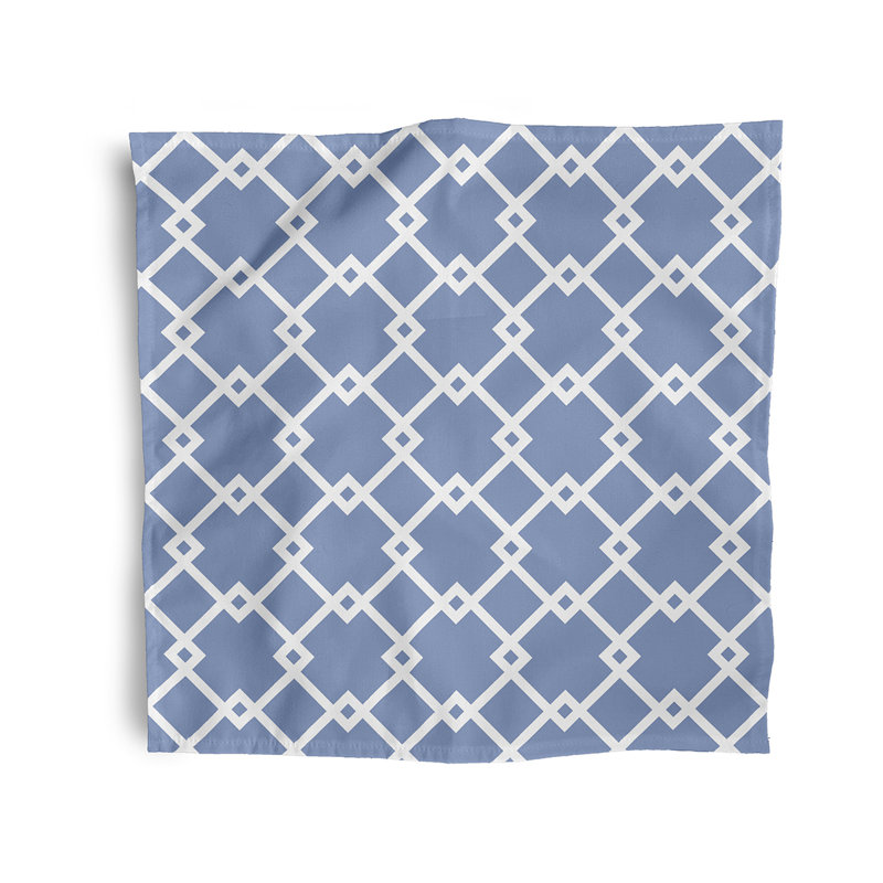 Latatia Polyester Geometric Square Napkin, White