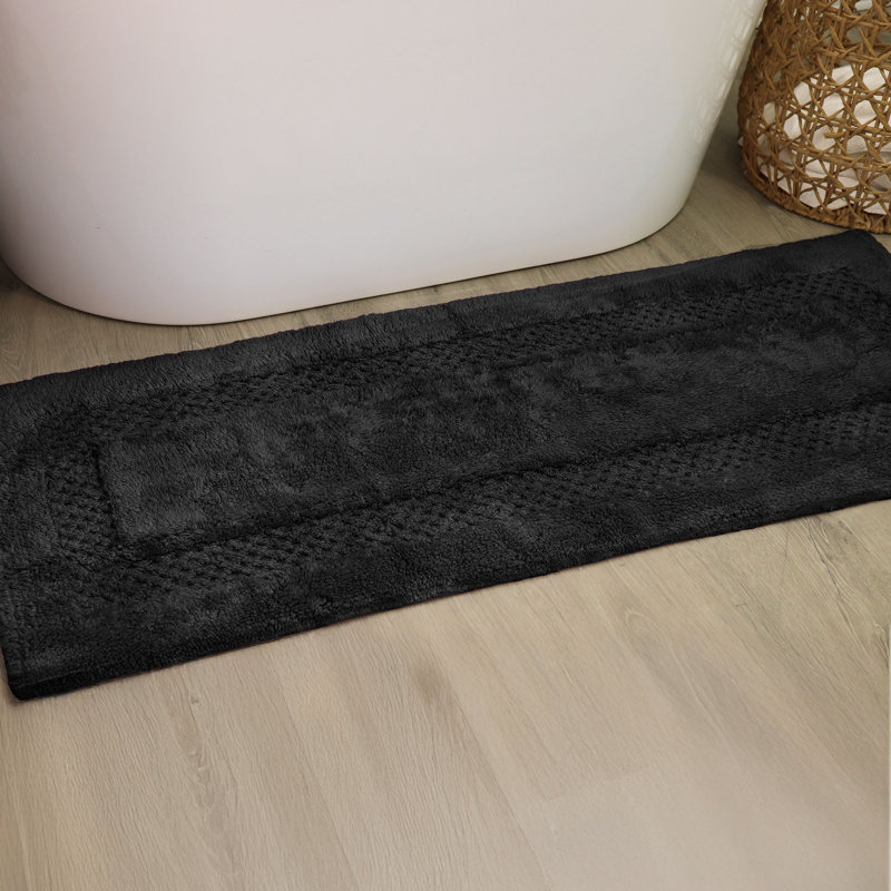 Tapis pour salle de bain Antigona, l 21 po x L 54 po, Noir