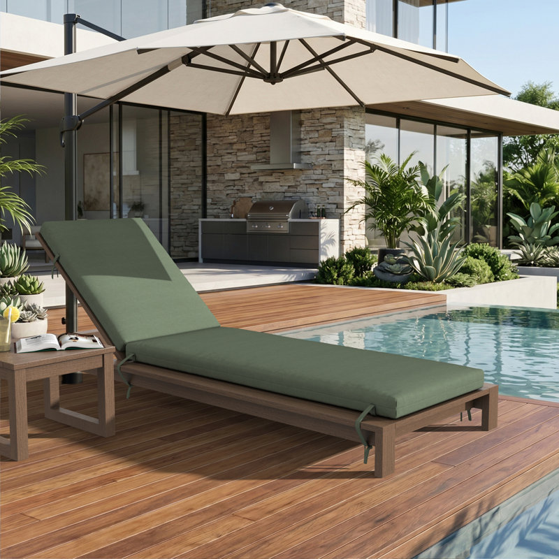 Lani Sunbrella® Outdoor Chaise Lounge Cushion, 21" W x 78" D, Sunbrella Bliss Aloe