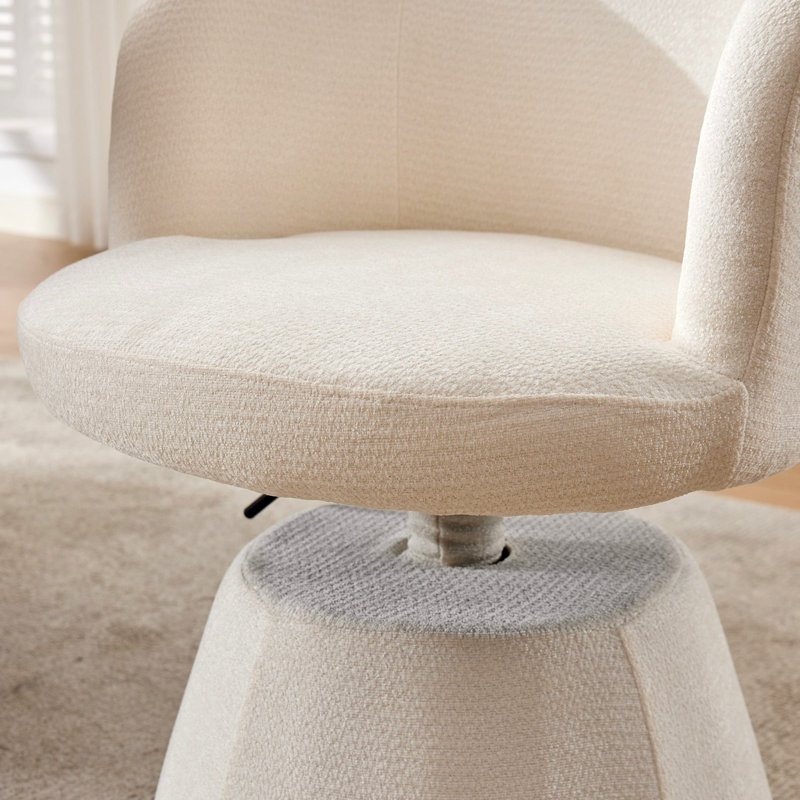 Tabouret de bar pivotant à 360 ° à hauteur réglable, chaise de salle à manger ronde rembourrée en chenille moderne, fauteuil de meuble-lavabo ergonomique pour chambre à coucher, îlot de cuisine et pub, paquet simple