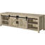 Meuble télé à 2 portes en pin vieilli pour téléviseur de 70 à 79 pouces, portes coulissantes, deux tiroirs, charme rustique, design d'espace, fonctionnalité moderne, support en bois d'ingénierie de 23,5 po de hauteur et 76,96 po de largeur, compatibilité, hauteur,-1415397687