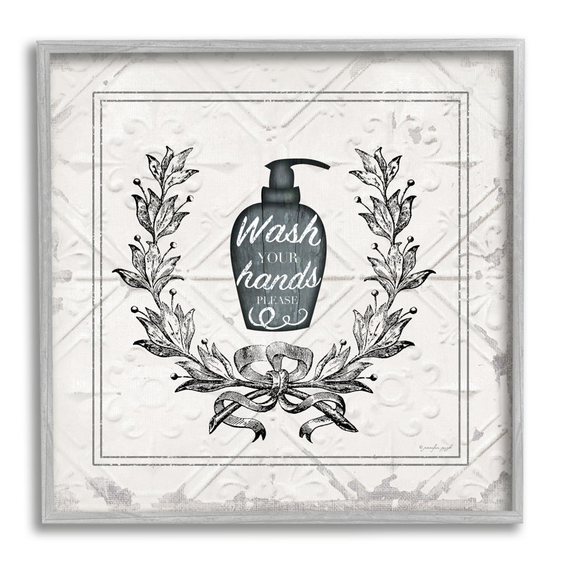 «Wash Your Hands Veuillez Exposer», impression sur bois, Estampe numérique Farmhouse, H 17 po x l 17 po x P 1,5 po