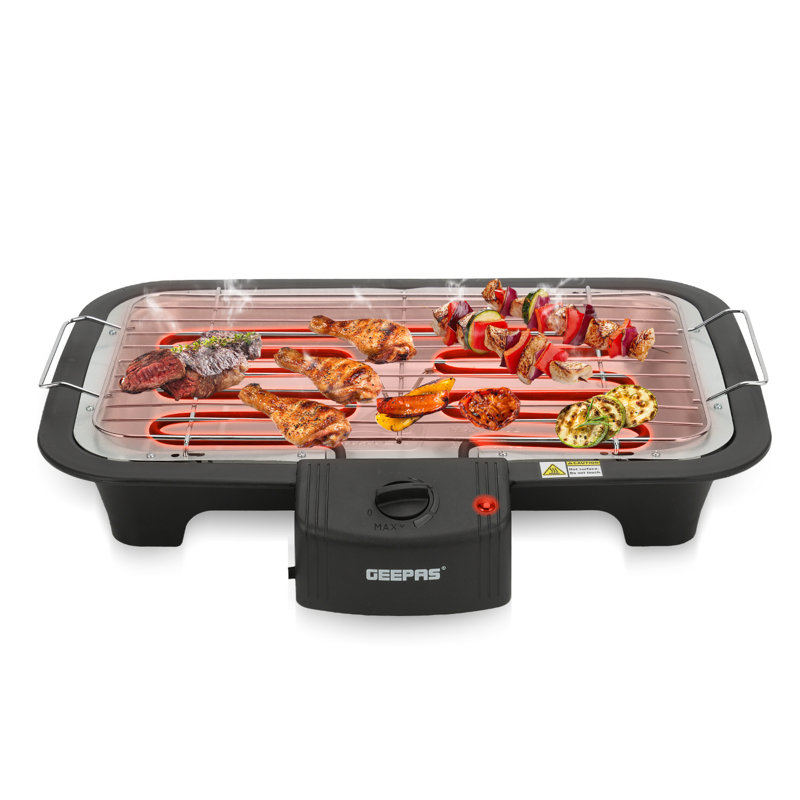 Geepas 21cm W x 37cm D Portable Indoor/Outdoor Use Single Burner Electric Grill