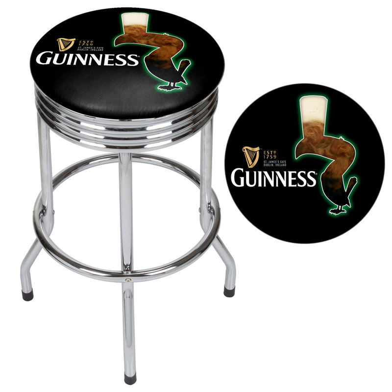 Tabouret de bar pivotant 29 po Guinness, Chrome