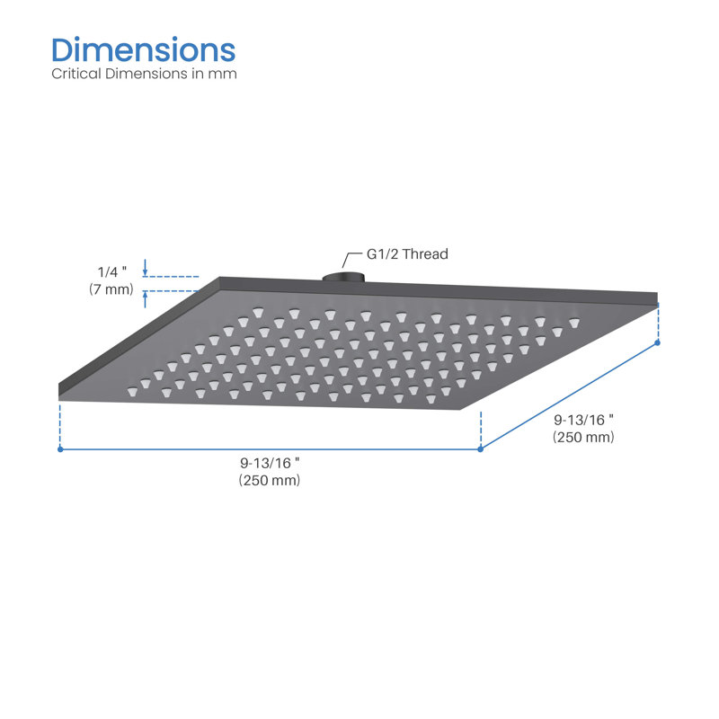 Rain Adjustable Shower Head 1.75 GPM GPM, Matte Black