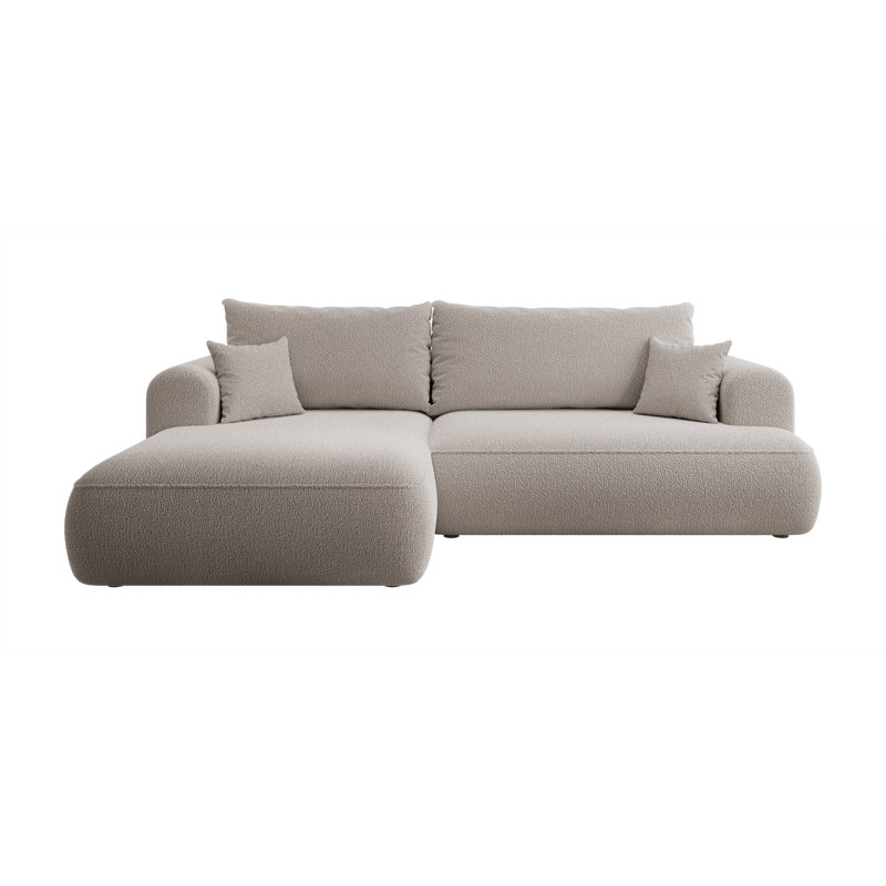 Aian 3 Seater Sofa & Chaise, Dark Beige, Left Hand Facing
