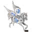Ornement Pégase avec cristal bleu
