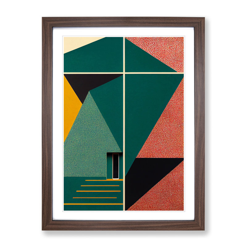 City Architecture Deco No.1 - Single Picture Frame Print, Walnut, 64cm H x 46cm W x 2cm D