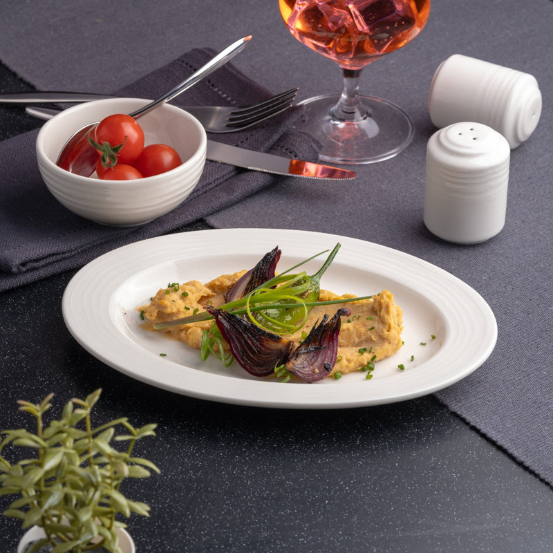 ECLIPSE Premium Porcelain Prime Oval Platter, 10.7x7" | Microwave & Dishwasher Safe