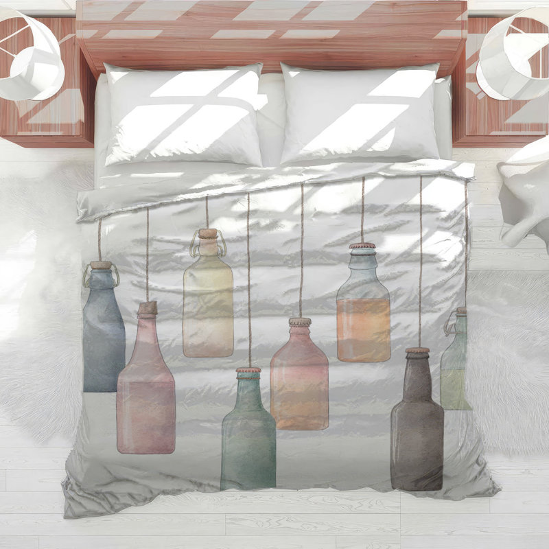Édredon suspendu pour bouteilles rétro, Lit simple