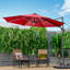 Airius 300 cm W Octagonal Lighted Tilt Cantilever Parasol with Crank Lift-733204949