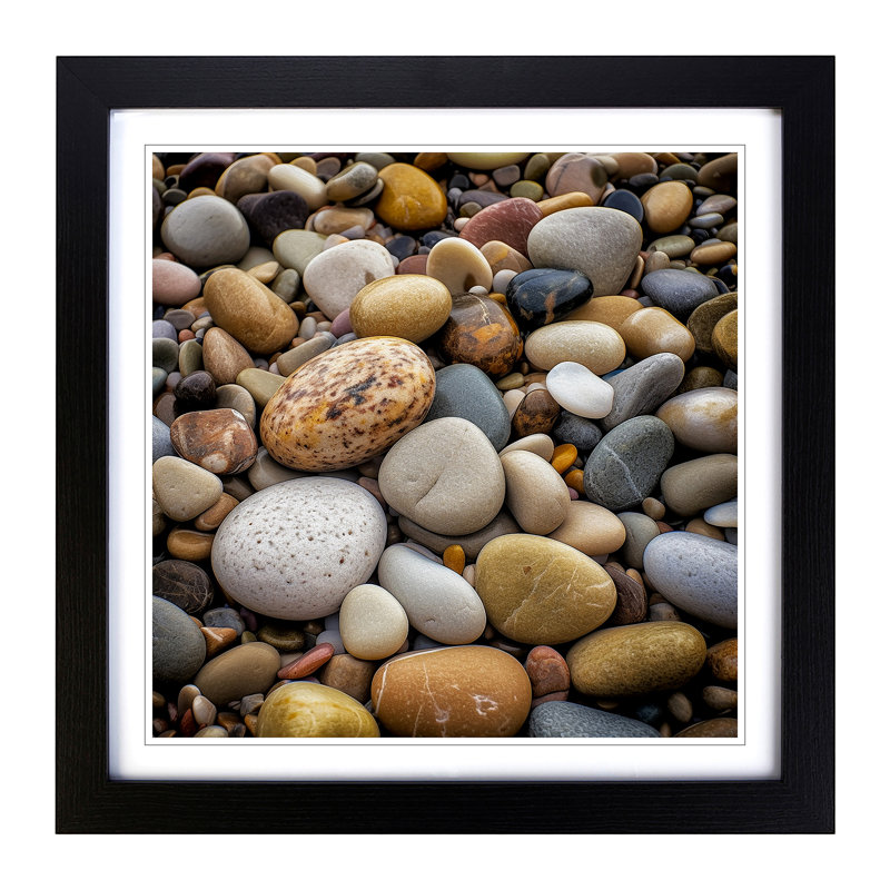 Pebbles Photograph - Framed Print, Black