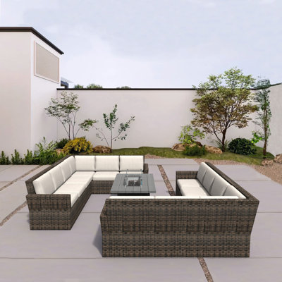 12 - Person Patio Conversation Set with Cushions
