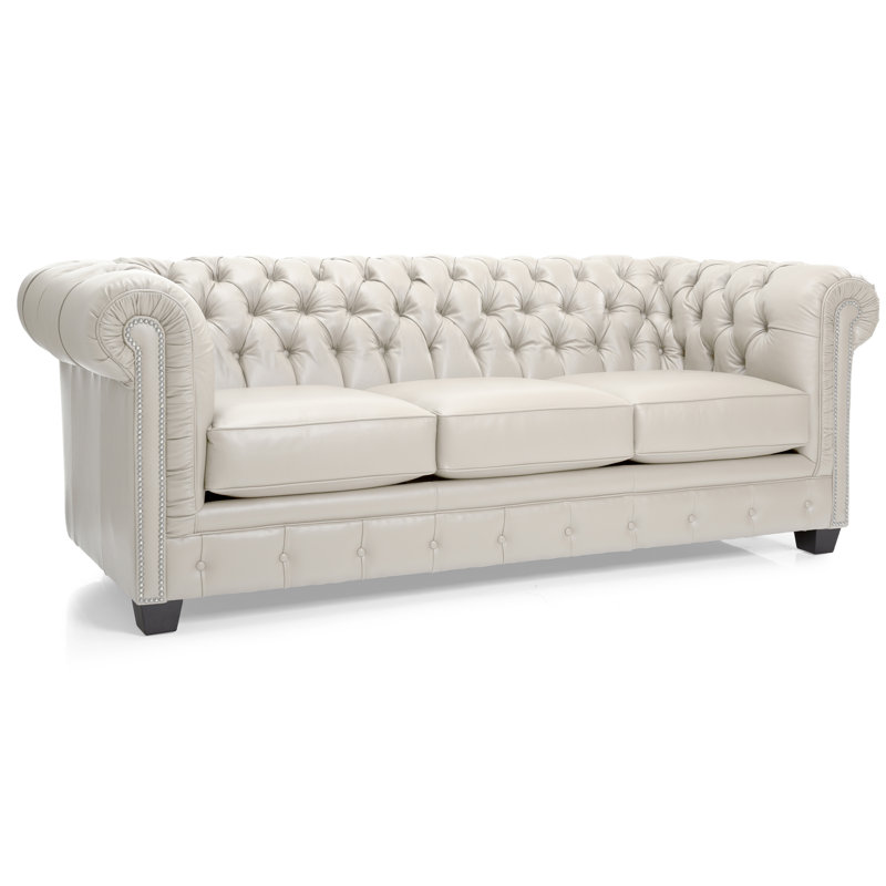 Melany 86'' Upholstered Sofa, Ivory