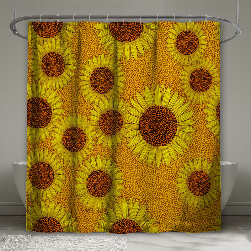 Rideau de douche tournesol - Bohème Boho, L 70 po x H 84 po