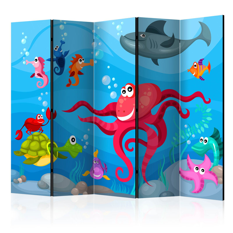225cm W x 172cm H 5 - Panel Acoustic Room Divider Folding Room Divider