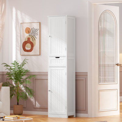 Armoire de rangement pour salle de bain de 67,13 po de hauteur avec 2 portes et 1 tiroir