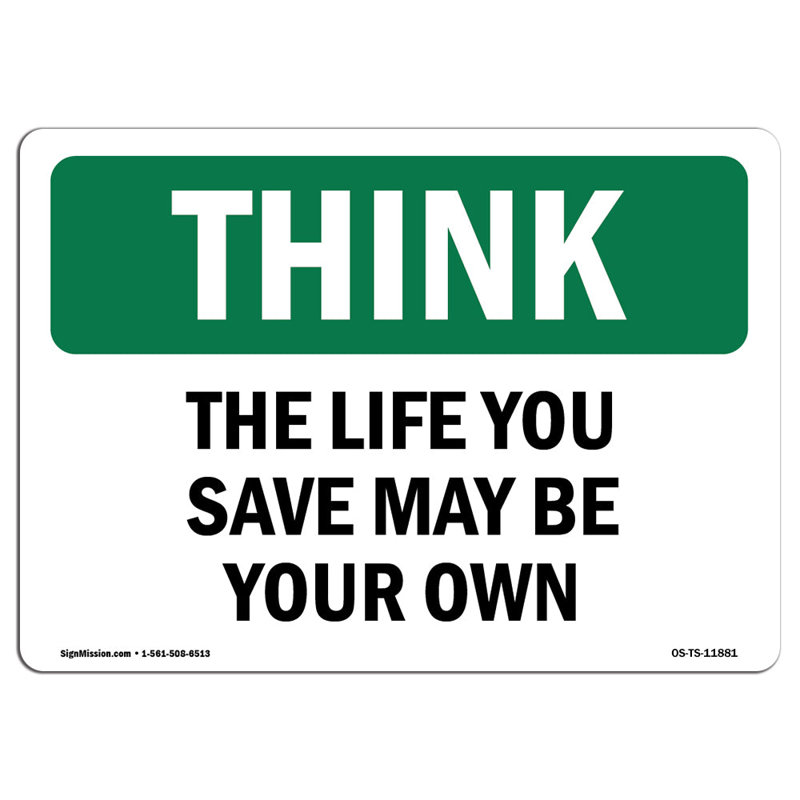 Think Sign, 12" H x 18" W x 0.1" D