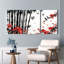 «Bamboo and Cherry Blossom», reproduction d'art sur toile tendue à l'encre, ensemble de 3 peintures de style oriental traditionnel-1613668962