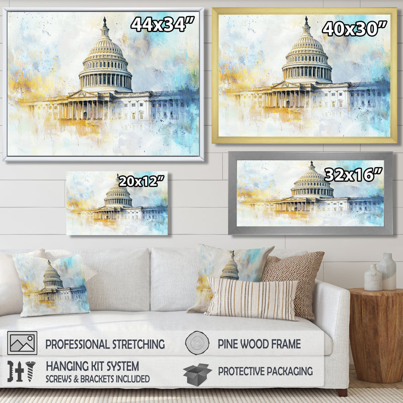Chul - art mural patriotiste américain, Argent argent, H 12 po x l 20 po, Impression encadrée flottante