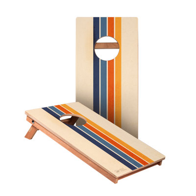 Vintage Stripes Backyard 1x2 ft Cornhole Boards   