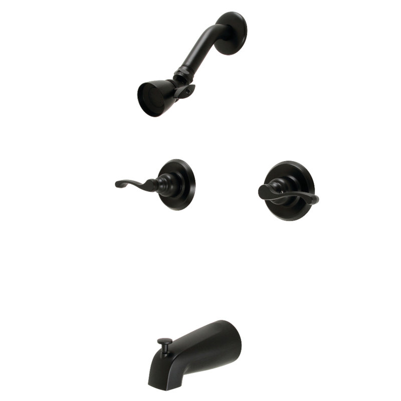 Robinet de baignoire et douche Kingston, Noir mat