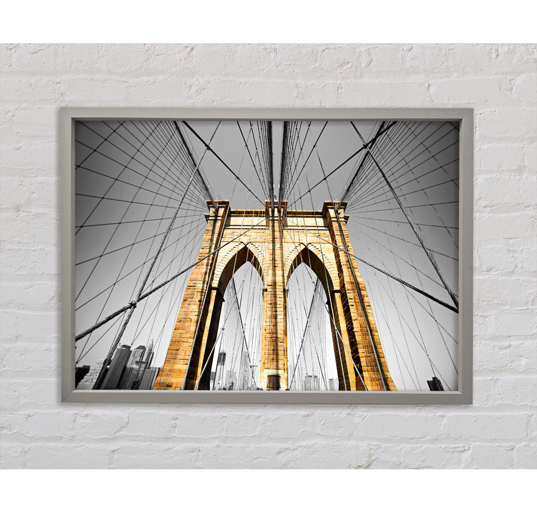 Goldene Brooklyn Bridge - Einzelner Bilderrahmen Kunstdrucke auf Leinwand