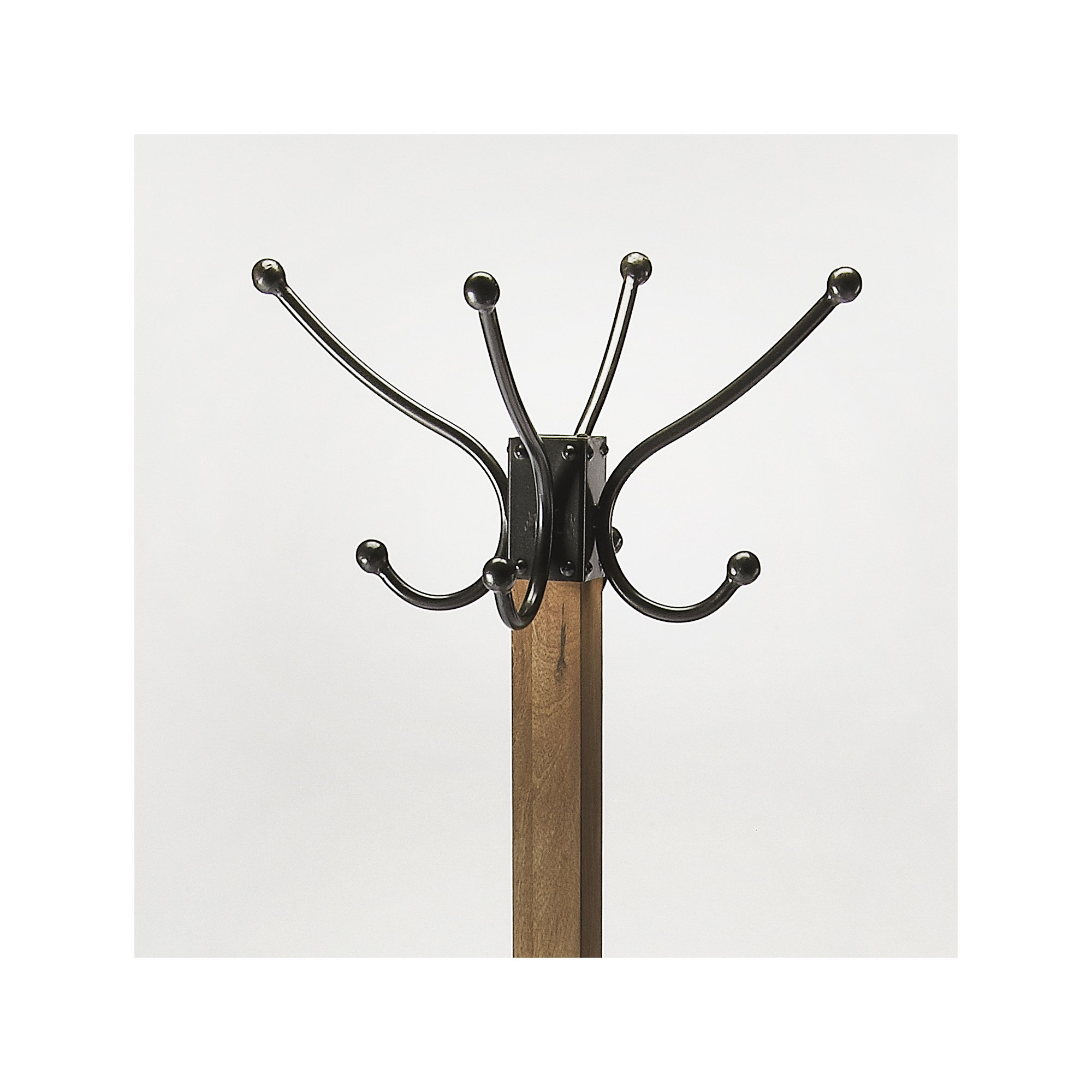 Donan 8 - Hooks Freestanding Coat Rack, Medium Brown/Gray