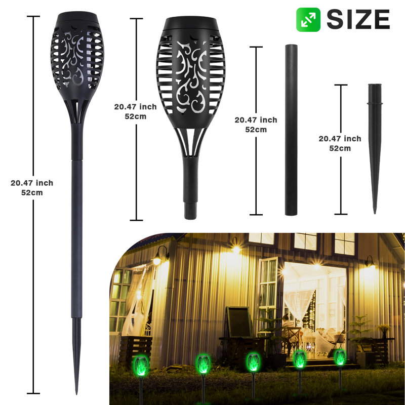 The Holiday Aisle® 12pièces torches solaires extérieures pour la décoration de jardin, Vert