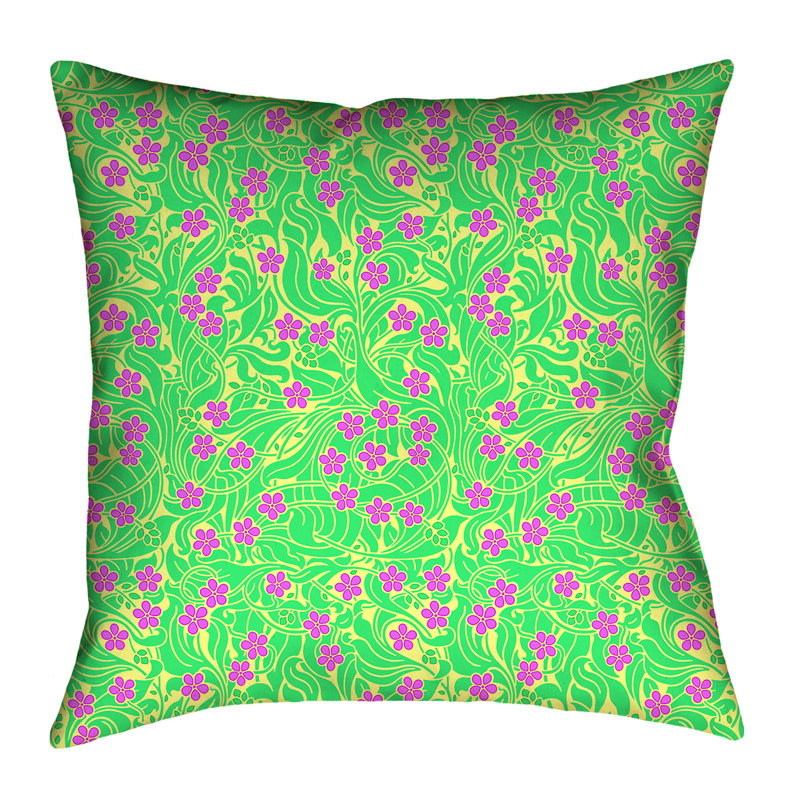 Coussin Katelyn Elizabeth, 14 po x 14 po, Jaune, bleu et orange, Simili suède