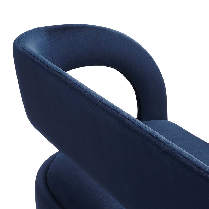 Modway Pinnacle Performance Velvet Accent Bench, Midnight Blue